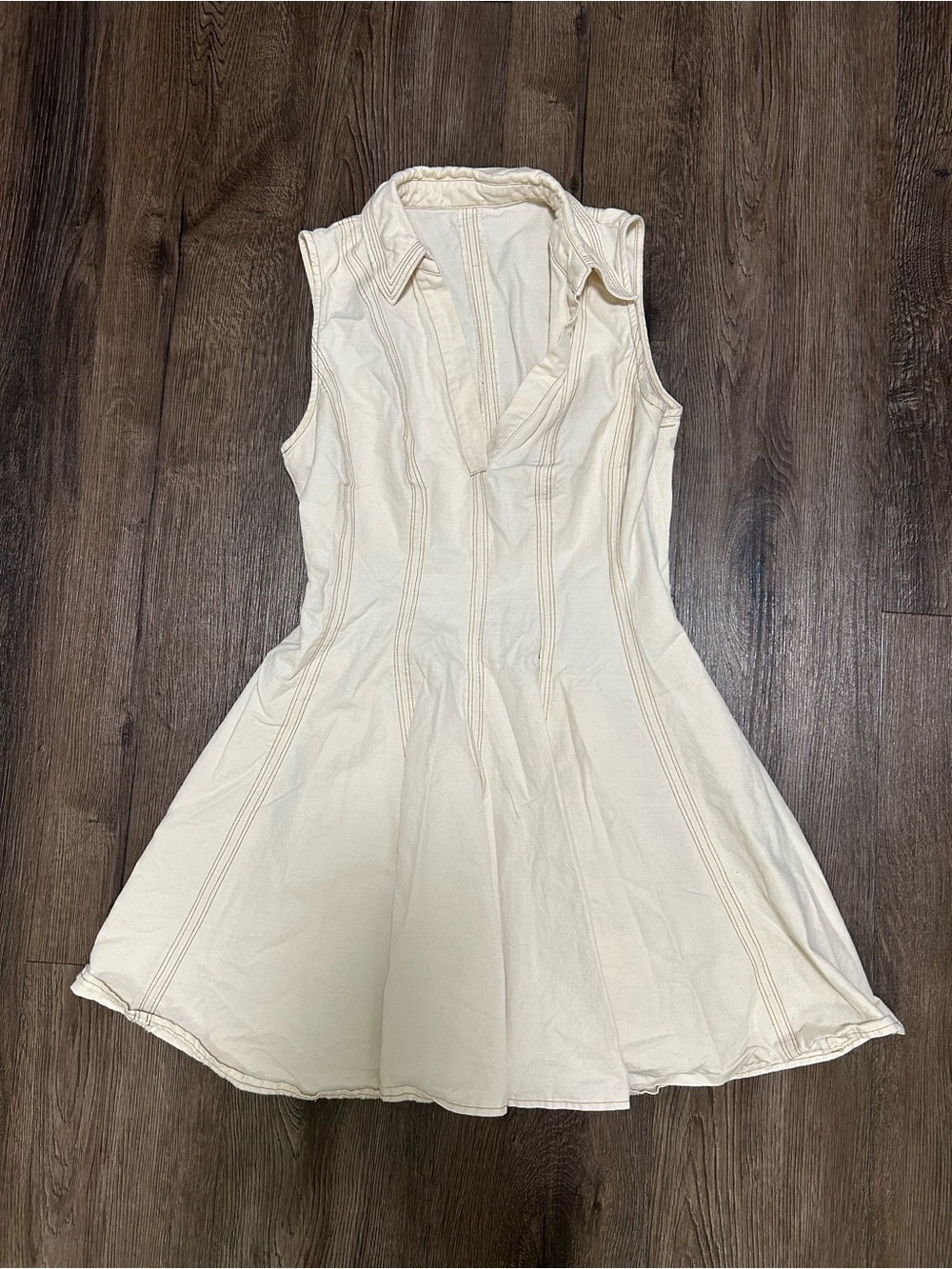 Greylin Sydney Topstitch Flare Mini Dress